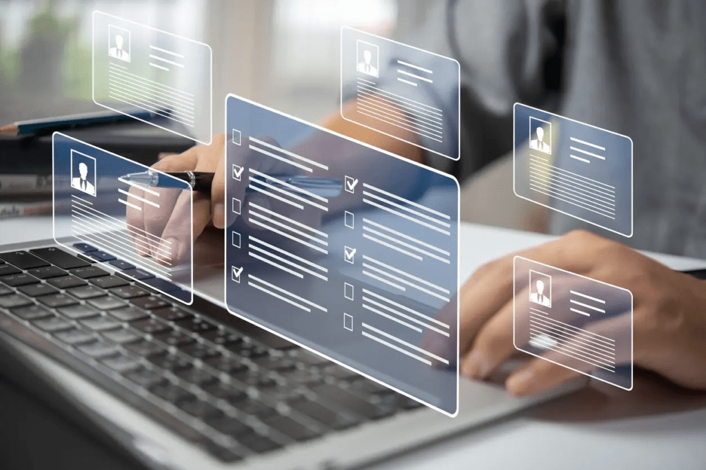 Recruitment Management System in Pakistan showing digital hiring processes on a laptop screen for efficient candidate management.